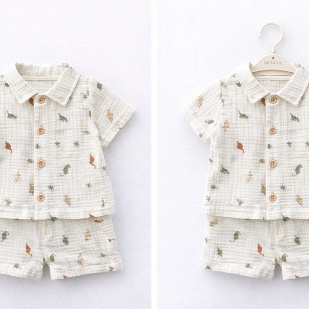 Chickpea Organic 2-Piece Dino Set 🦕 | Size 6–9M | NWT